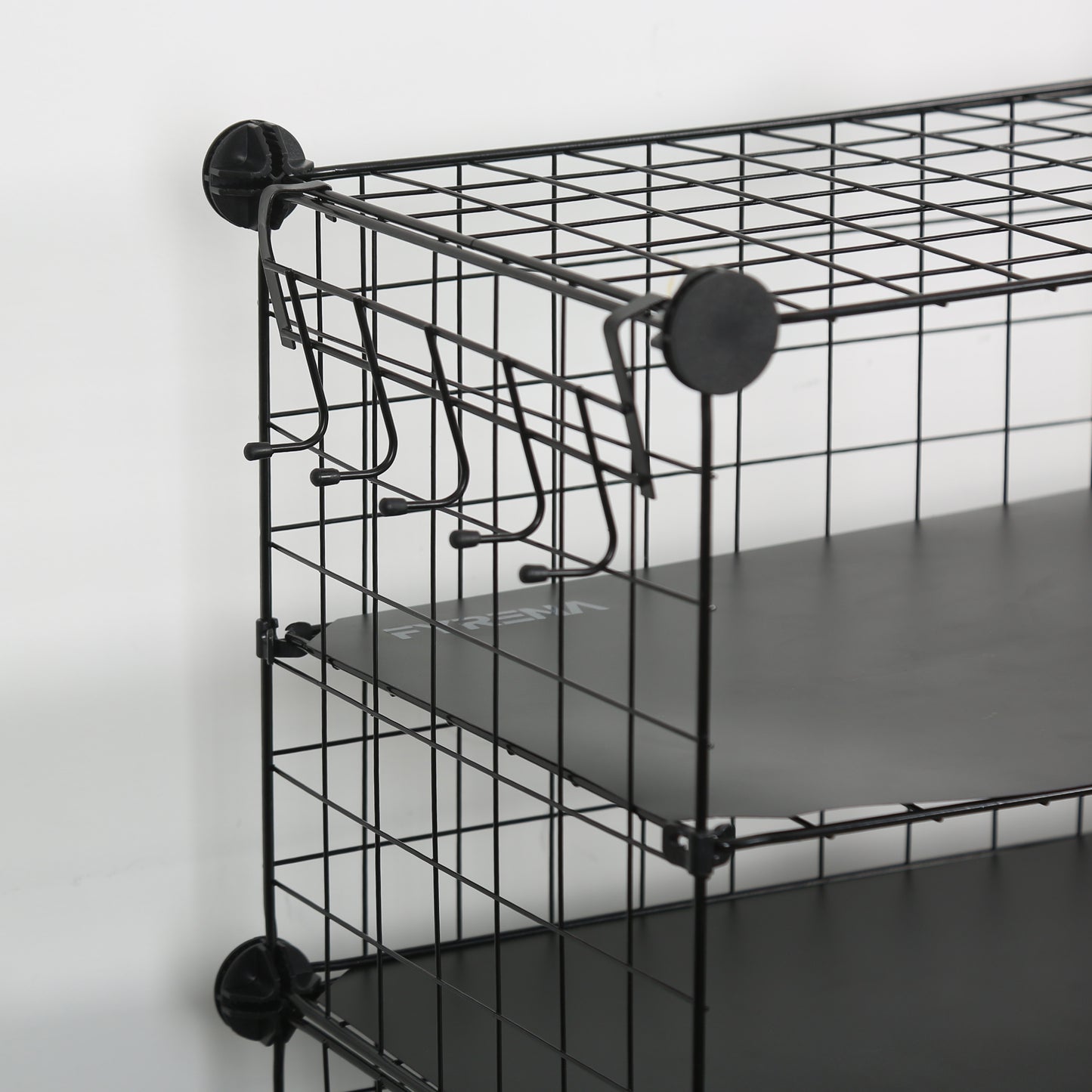 FYRENA Cube Storage, 16 Pair Shoe Rack, DIY Shoe Organizer with Divider Design, Clothes Storage Organizer for Wardrobe, Closet, Modular Bookcase, with Rubber Mallet, Black ULPI36H